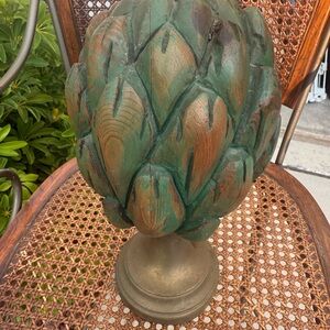 Vintage SARREID LTD SPAIN 13" Antique Wood
Brass Decorative Artichoke Finial
